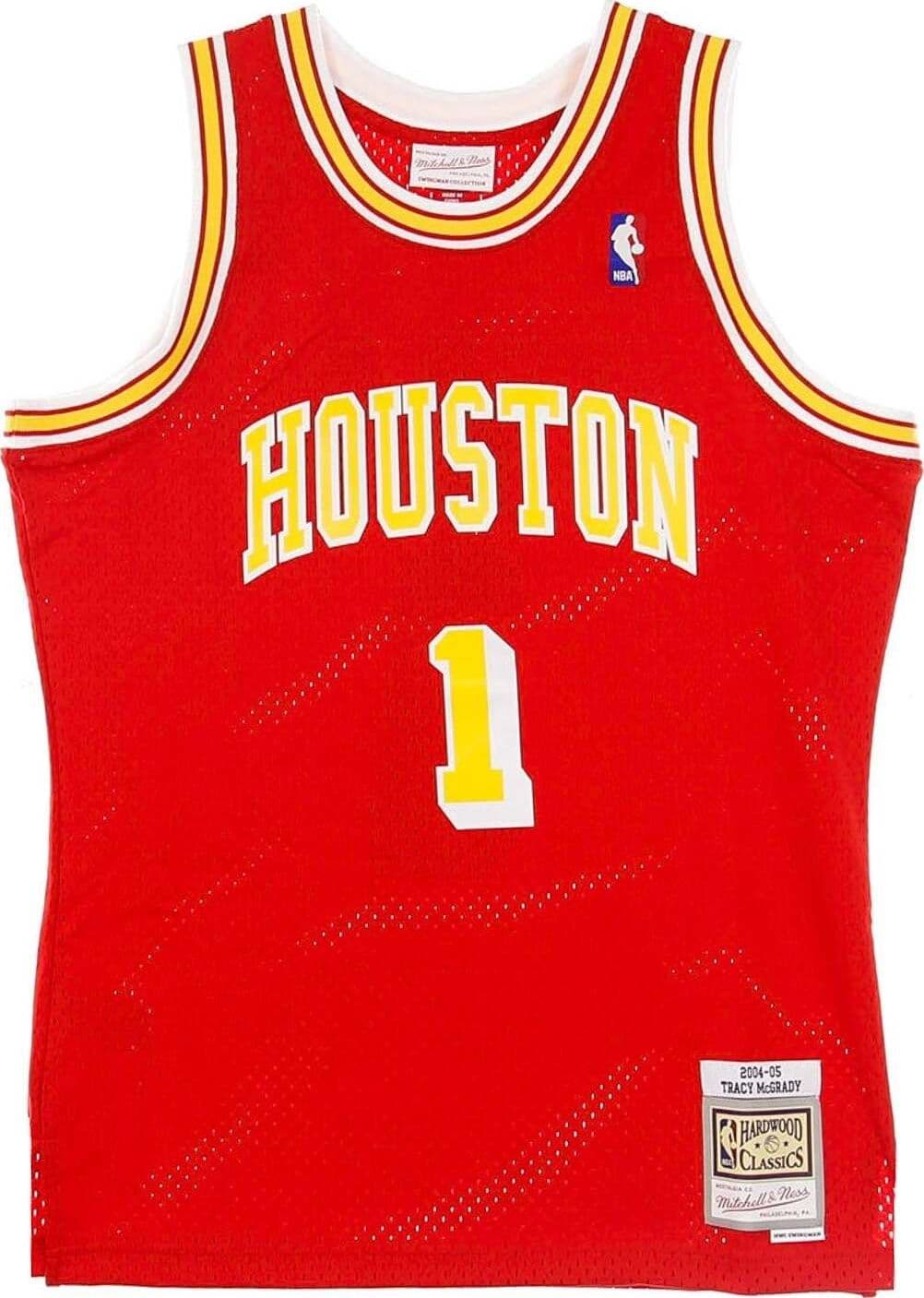 MITCHELL-&-NESS-Canotta-Basket-Uomo-Nba-Swigman-Jersey-Hardwood-Classics-No-1-Tracy-Mc-Grady-2004-05-Houroc-Road-Original-Team-Colors-da-uomo