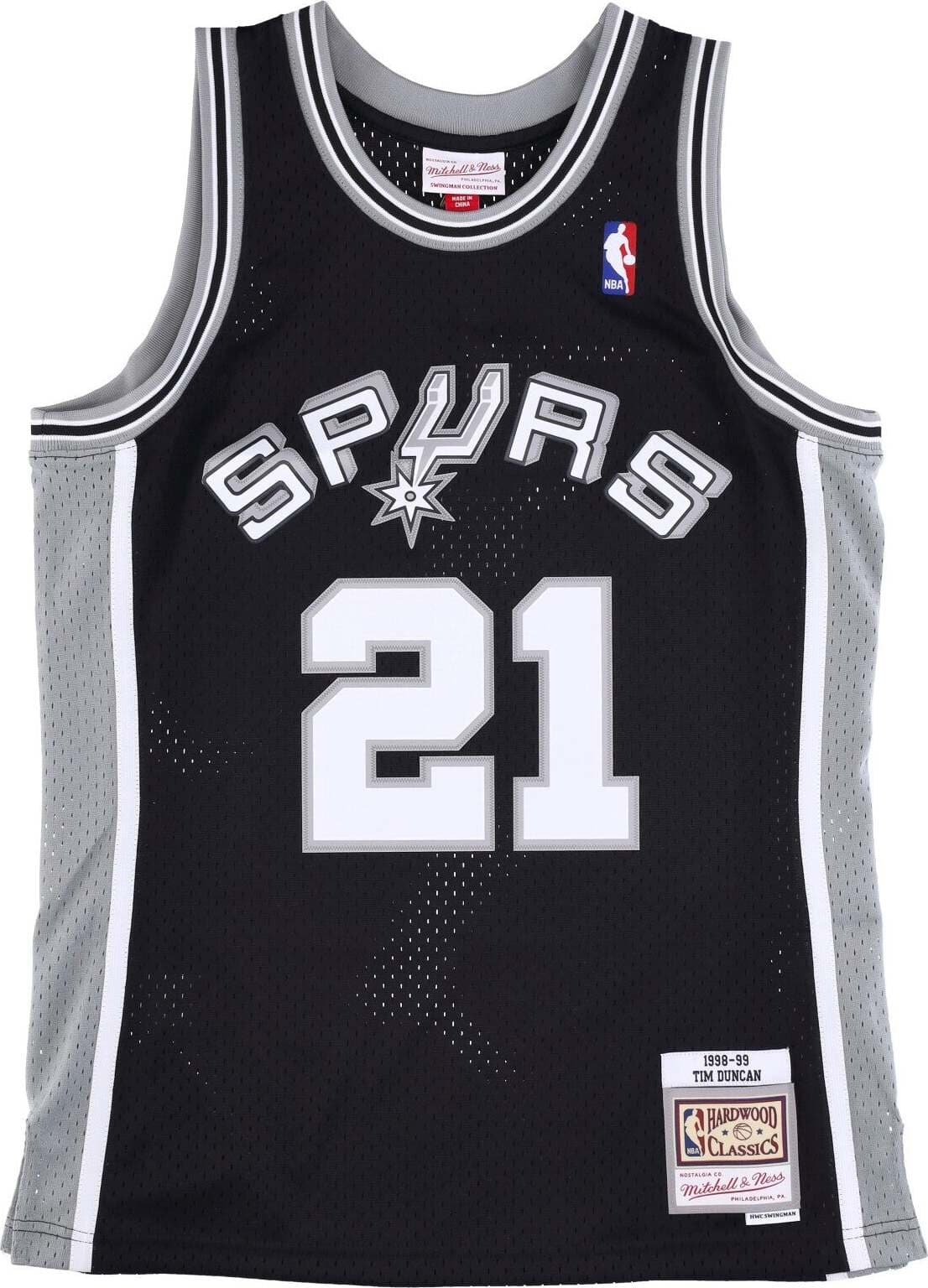 MITCHELL-&-NESS-Canotta-Basket-Uomo-Nba-Swingman-Hardwood-Classics-Jersey-No-21-Tim-Duncan-1998-99-Saaspu-Original-Team-Colors-da-uomo
