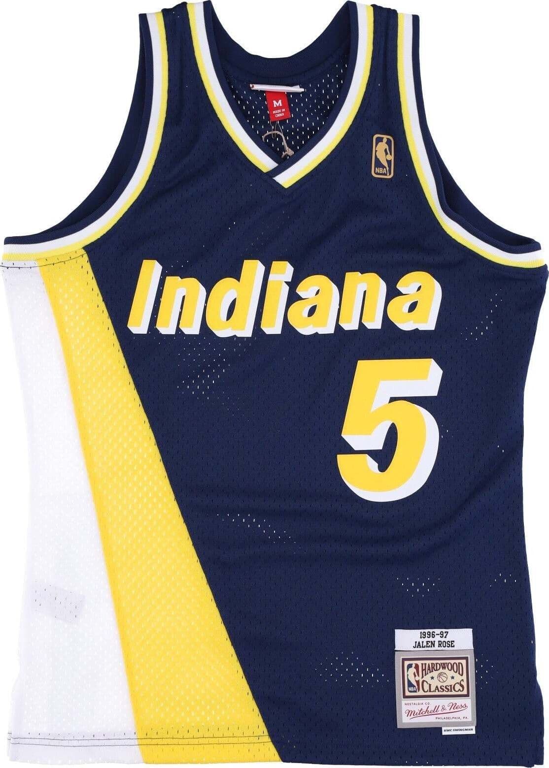MITCHELL & NESS Canotta Basket Uomo Nba Swingman Jersey Hardwood Classics No 05 Jalen Rose 1996-97 Indpac Original Team Colors