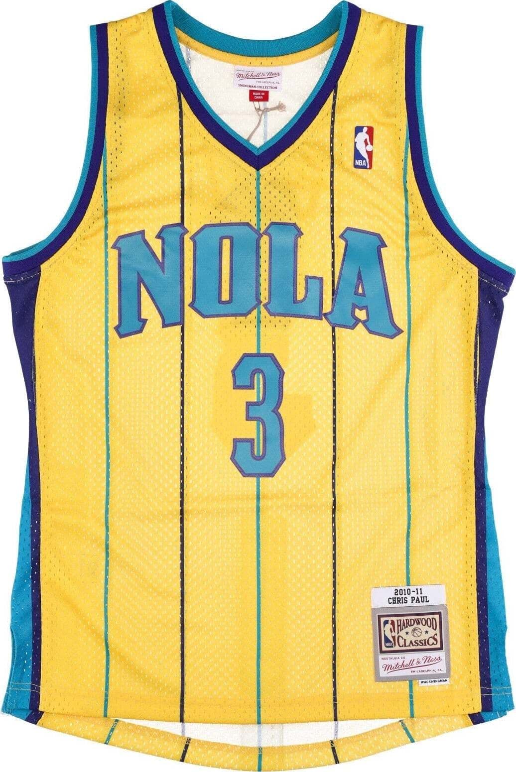 MITCHELL-&-NESS-Canotta-Basket-Uomo-Nba-Swingman-Jersey-Hardwood-Classics-No-3-Chris-Paul-2010-11-Neohor-Original-Team-Colors-da-uomo
