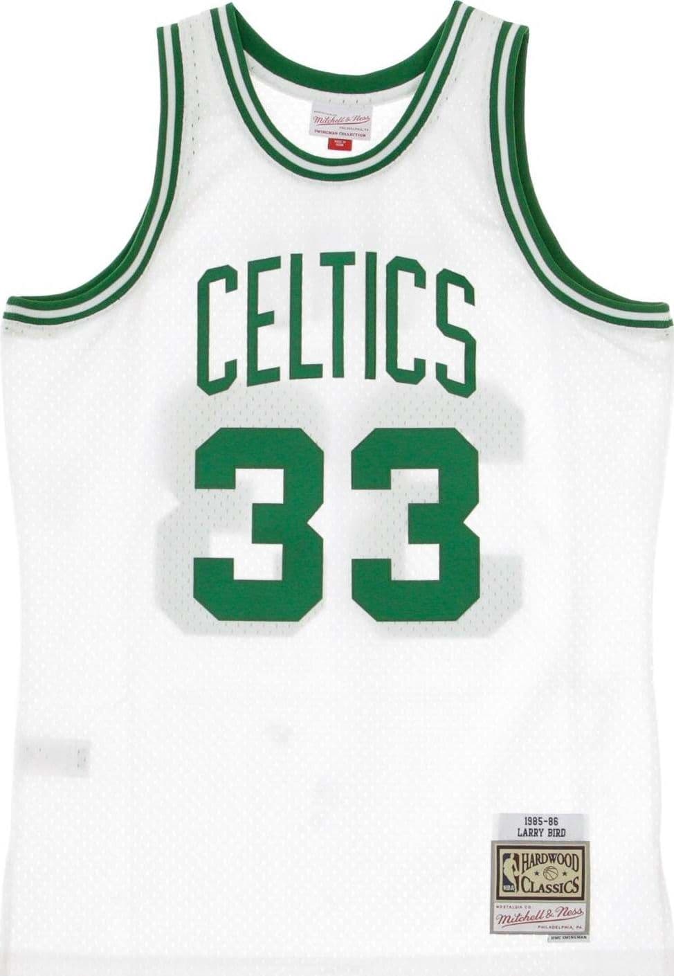 MITCHELL-&-NESS-Canotta-Basket-Uomo-Nba-Swingman-Jersey-Hardwood-Classics-No-33-Larry-Bird-1985-86-Boscel-Home-Original-Team-Colors-da-uomo