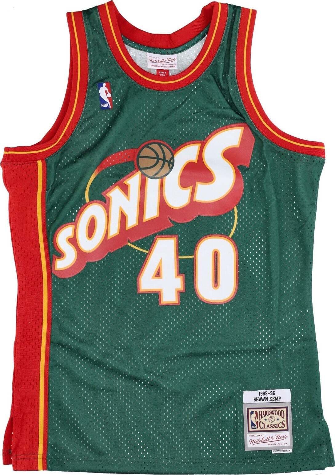 MITCHELL & NESS Canotta Basket Uomo Nba Swingman Jersey Hardwood Classics No 40 Shawn Kemp 1995-96 Seasup Original Team Colors