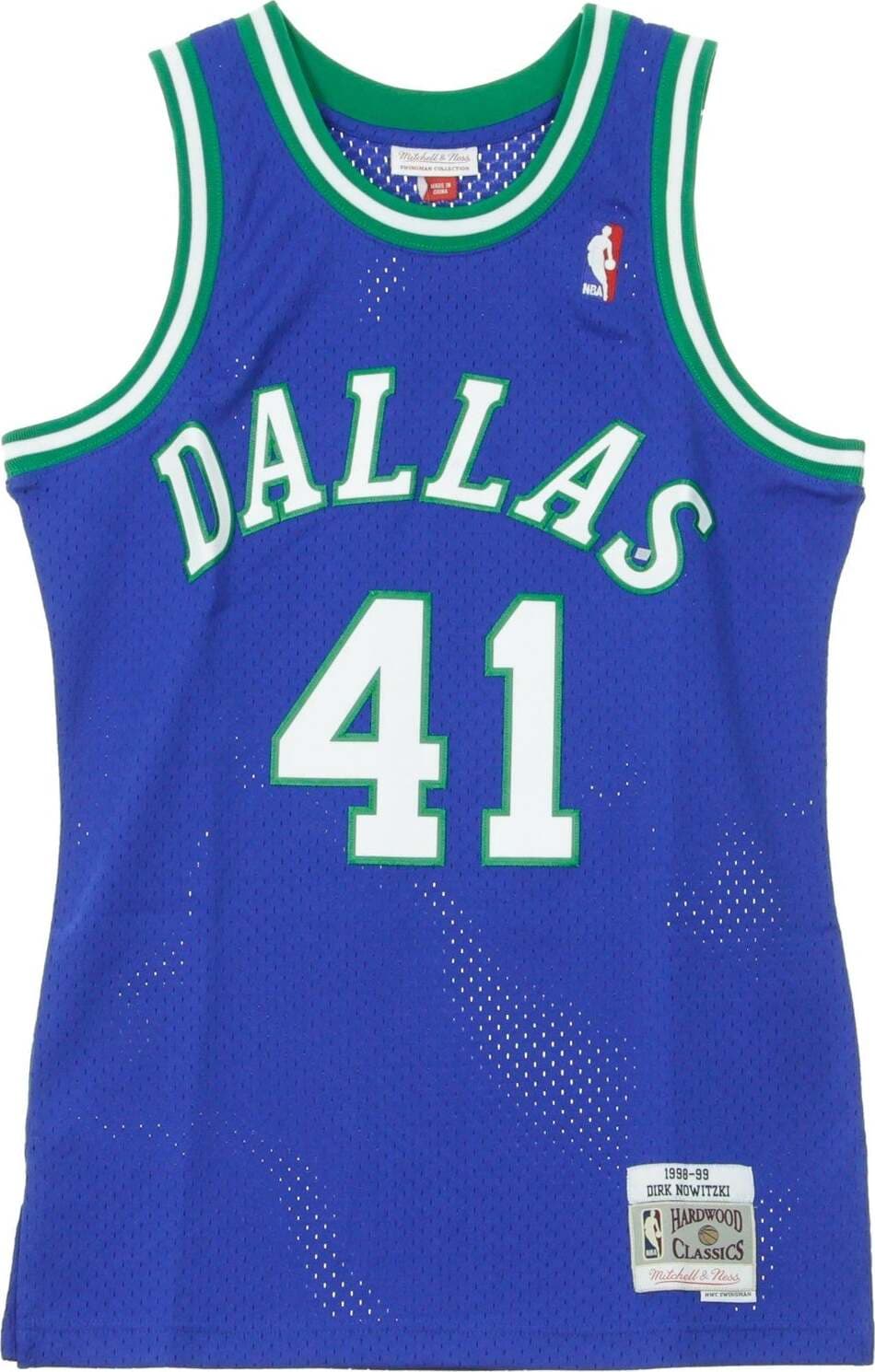 MITCHELL & NESS Canotta Basket Uomo Nba Swingman Jersey Hardwood Classics No 41 Dirk Nowitzki 1998-99 Dalmav Road Original Team Colors