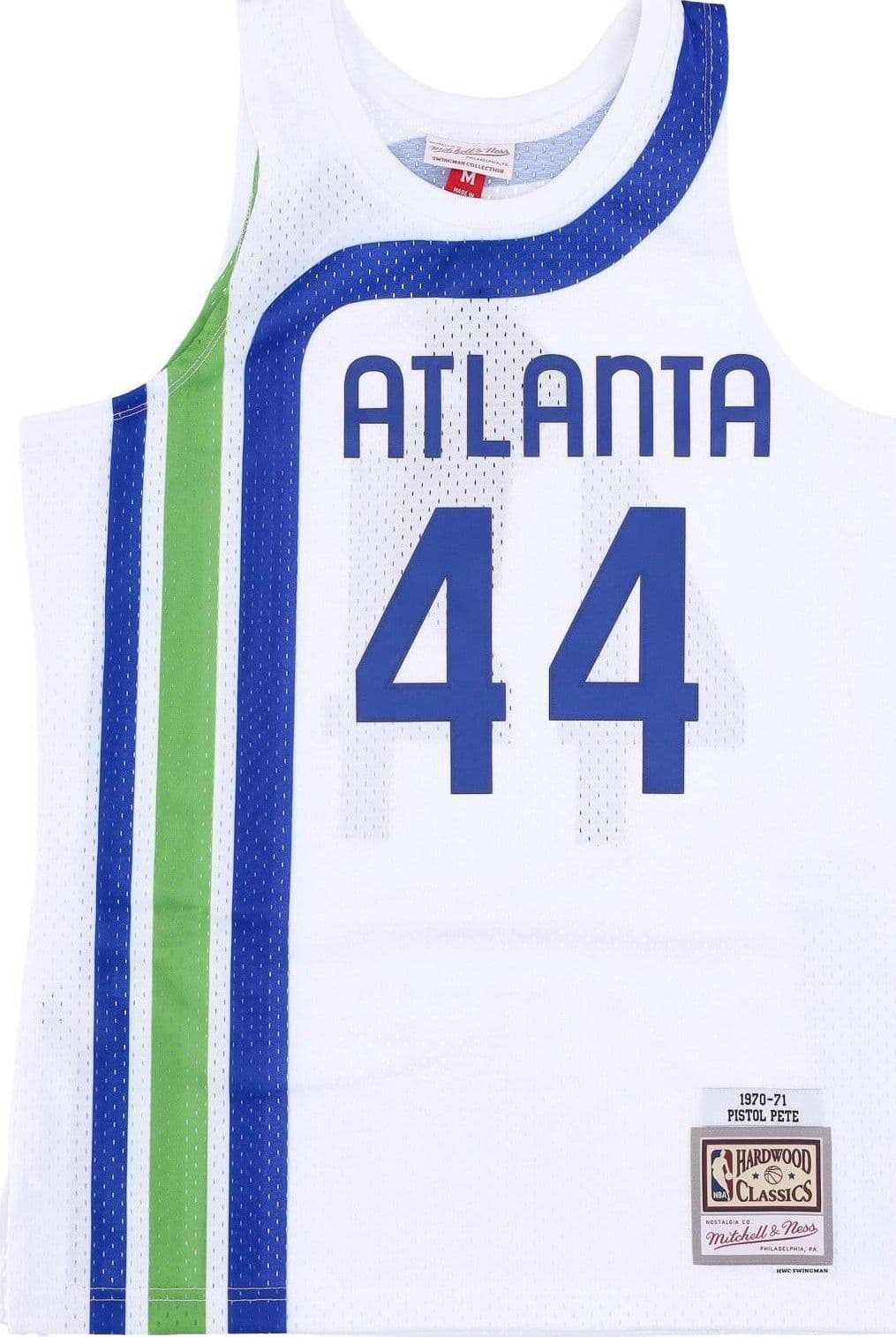 MITCHELL-&-NESS-Canotta-Basket-Uomo-Nba-Swingman-Jersey-Hardwood-Classics-No-44-Pete-Maravich-1970-71-Atlhaw-White-da-uomo