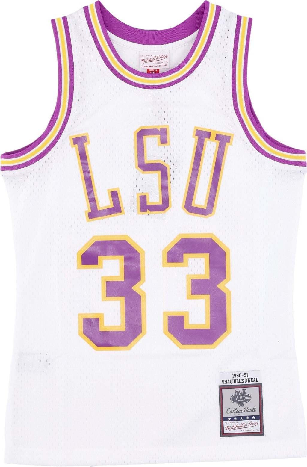 MITCHELL-&-NESS-Canotta-Basket-Uomo-Ncaa-White-Jersey-1990-No-33-Shaquille-O'neal-Loutig-White-da-uomo