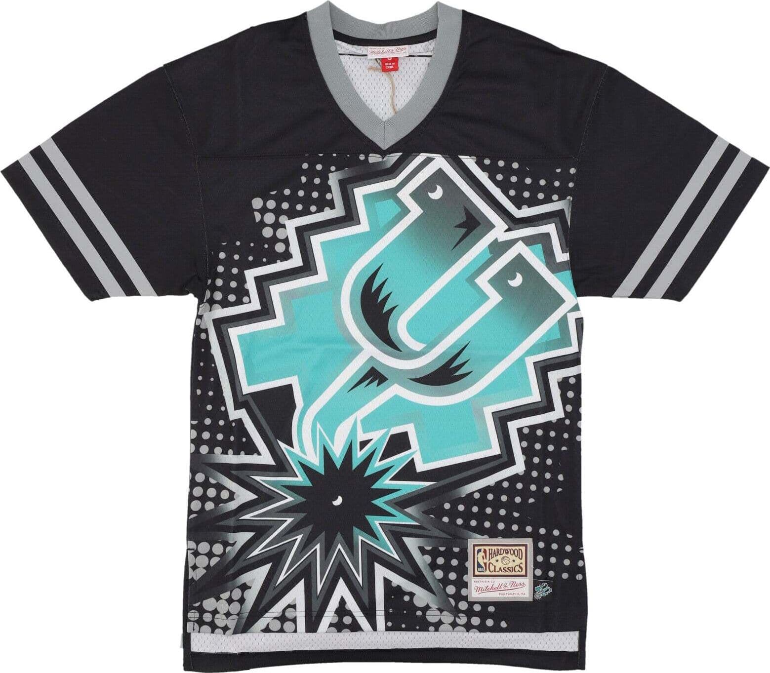 MITCHELL & NESS Casacca Football Americano Uomo Nba Big Face 7.0 Fashion Jersey Saaspu Black