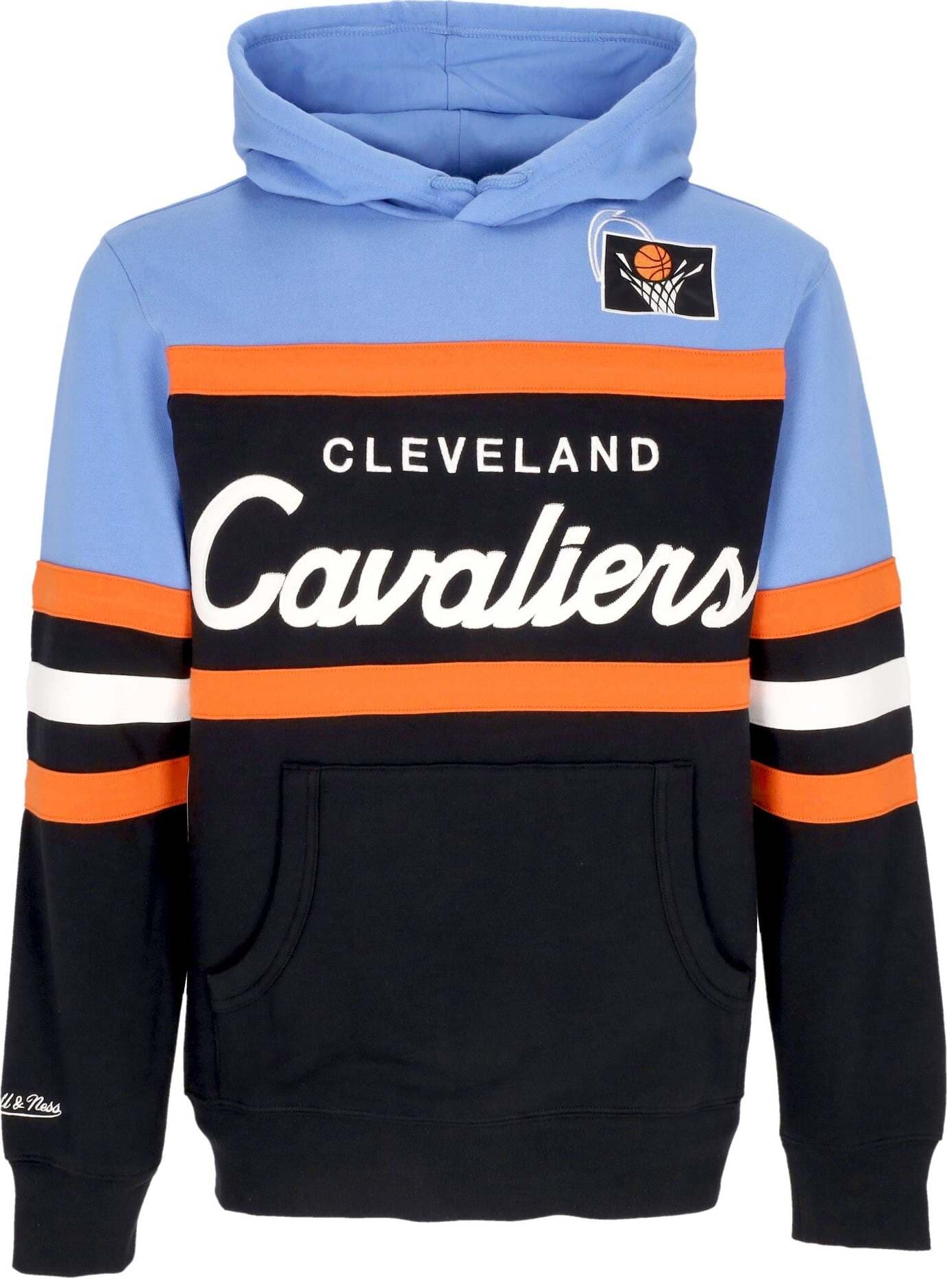 MITCHELL-&-NESS-Felpa-Cappuccio-Uomo-Nba-Head-Coach-Hoodie-Clecav-Original-Team-Colors-da-uomo