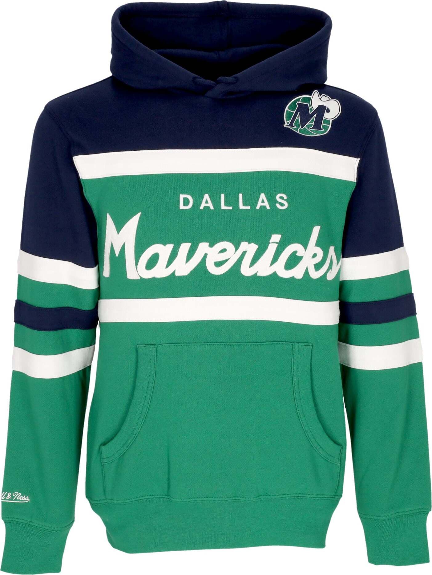 MITCHELL & NESS Felpa Cappuccio Uomo Nba Head Coach Hoodie Dalmav Original Team Colors