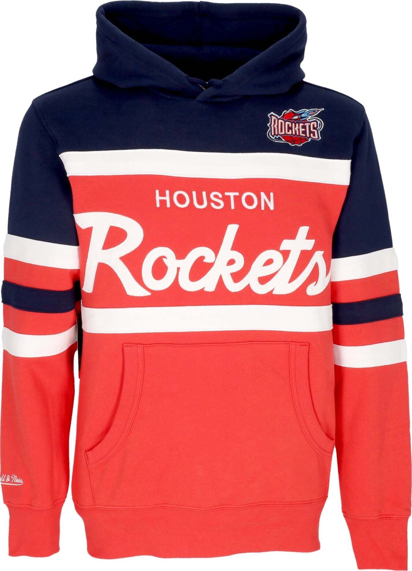 MITCHELL-&-NESS-Felpa-Cappuccio-Uomo-Nba-Head-Coach-Hoodie-Houroc-Original-Team-Colors-da-uomo
