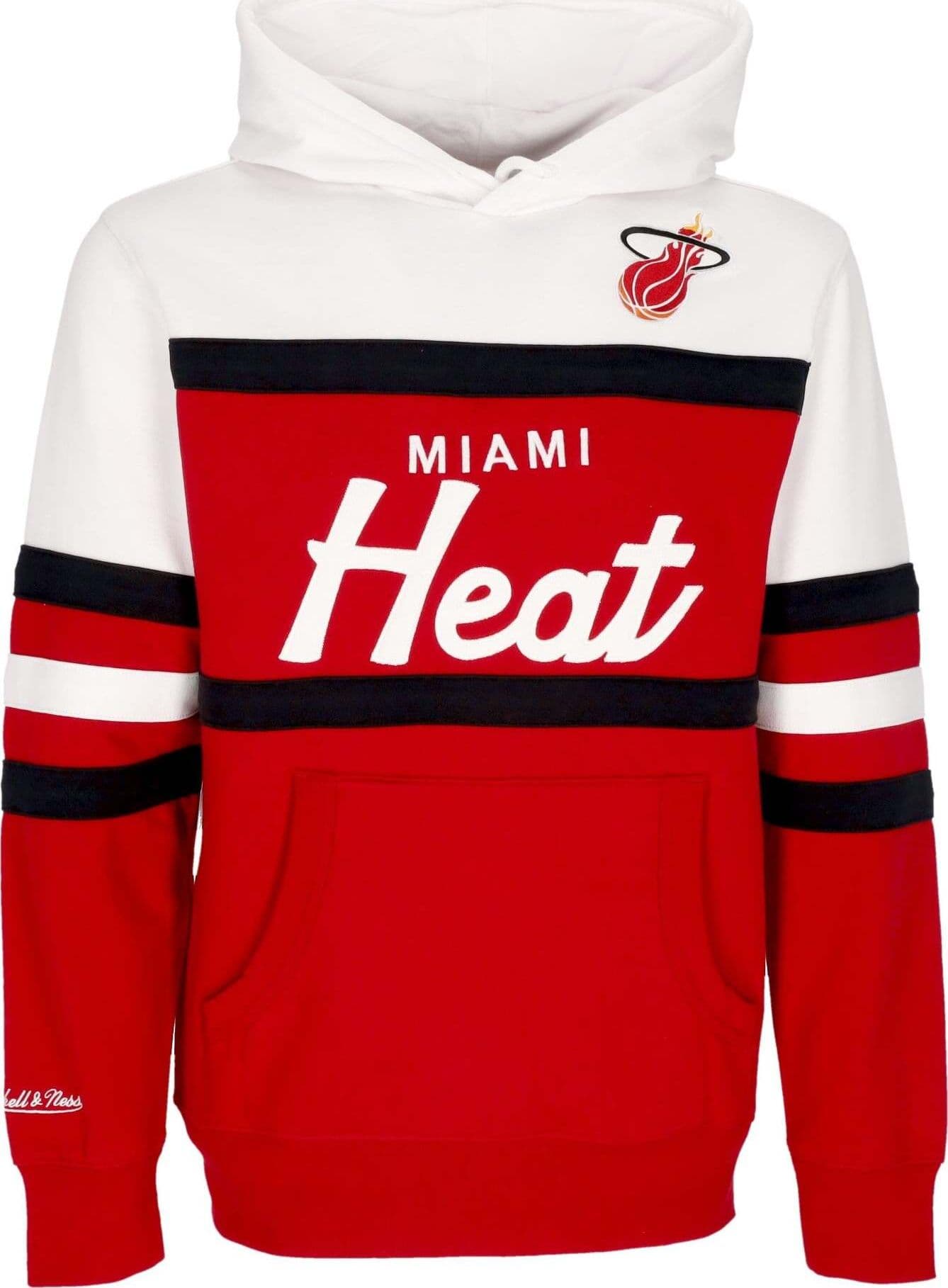 MITCHELL & NESS Felpa Cappuccio Uomo Nba Head Coach Hoodie Miahea Original Team Colors
