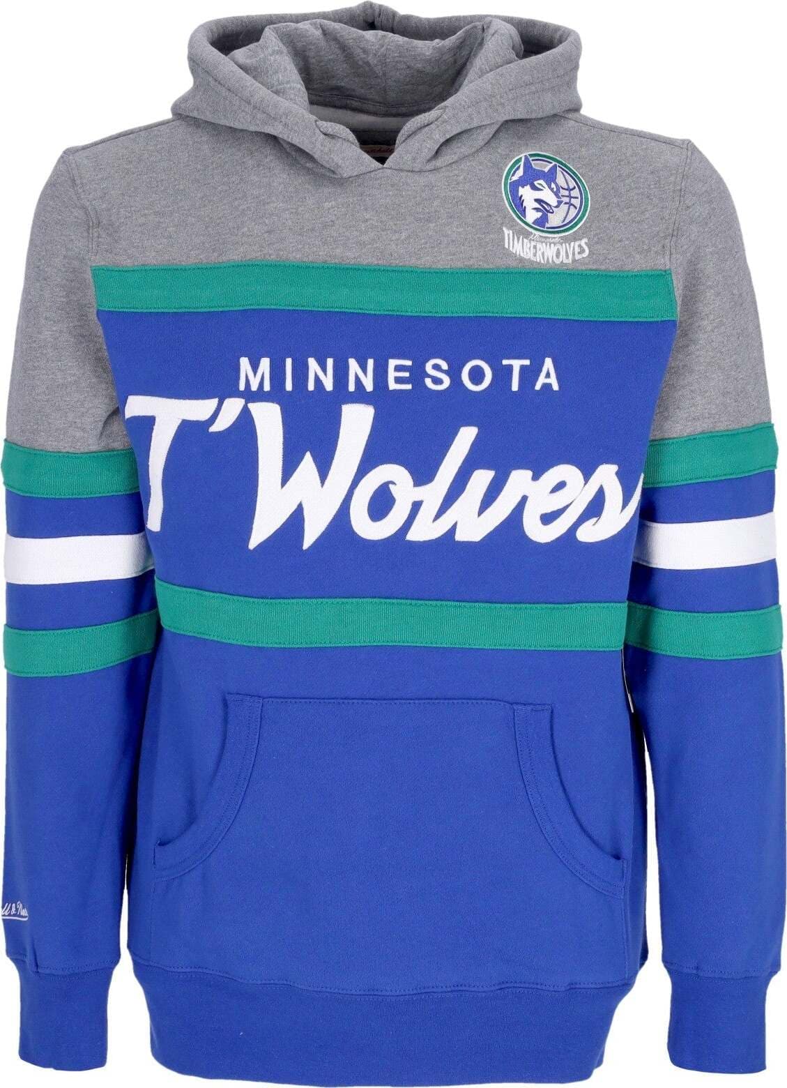 MITCHELL-&-NESS-Felpa-Cappuccio-Uomo-Nba-Headcoach-Hoodie-Hardwood-Classics-Mintim-Royal-da-uomo