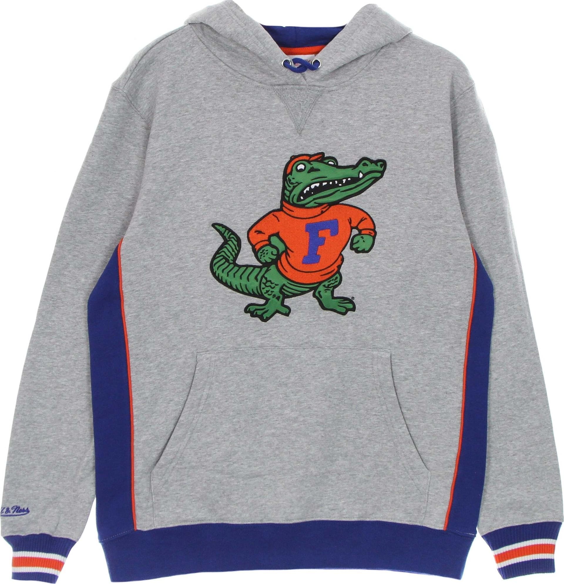 MITCHELL-&-NESS-Felpa-Cappuccio-Uomo-Ncaa-Pinnacle-Heavyweight-Fleece-Hoodie-Flogat-Royal/orange-da-uomo