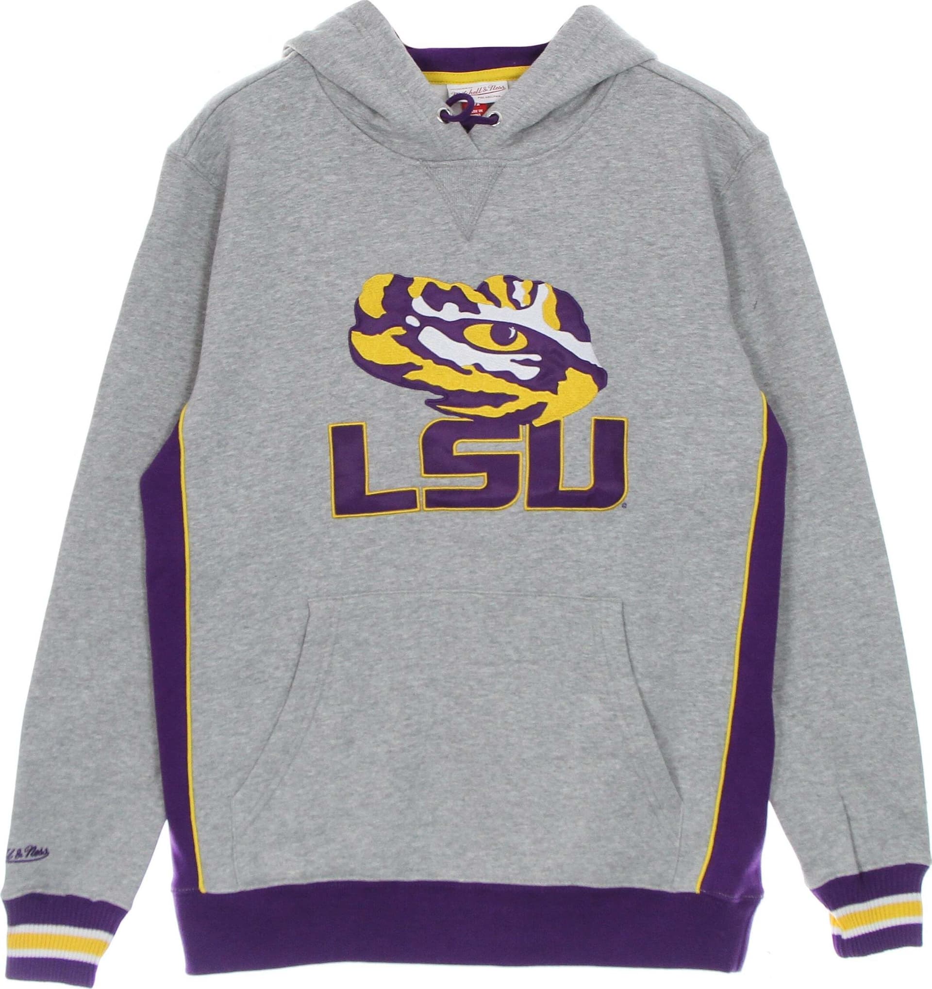 MITCHELL-&-NESS-Felpa-Cappuccio-Uomo-Ncaa-Pinnacle-Heavyweight-Fleece-Hoodie-Loutig-Purple/yellow-da-uomo