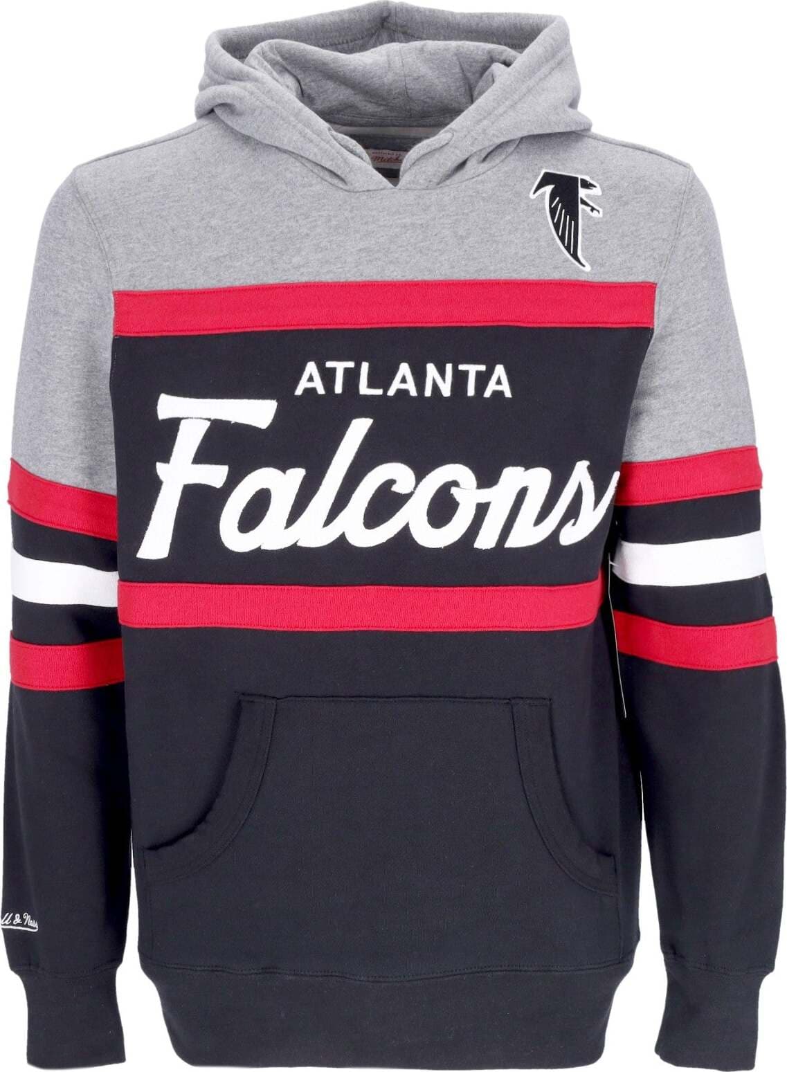 MITCHELL-&-NESS-Felpa-Cappuccio-Uomo-Nfl-Headcoach-Hoodie-Atlfal-Black-da-uomo