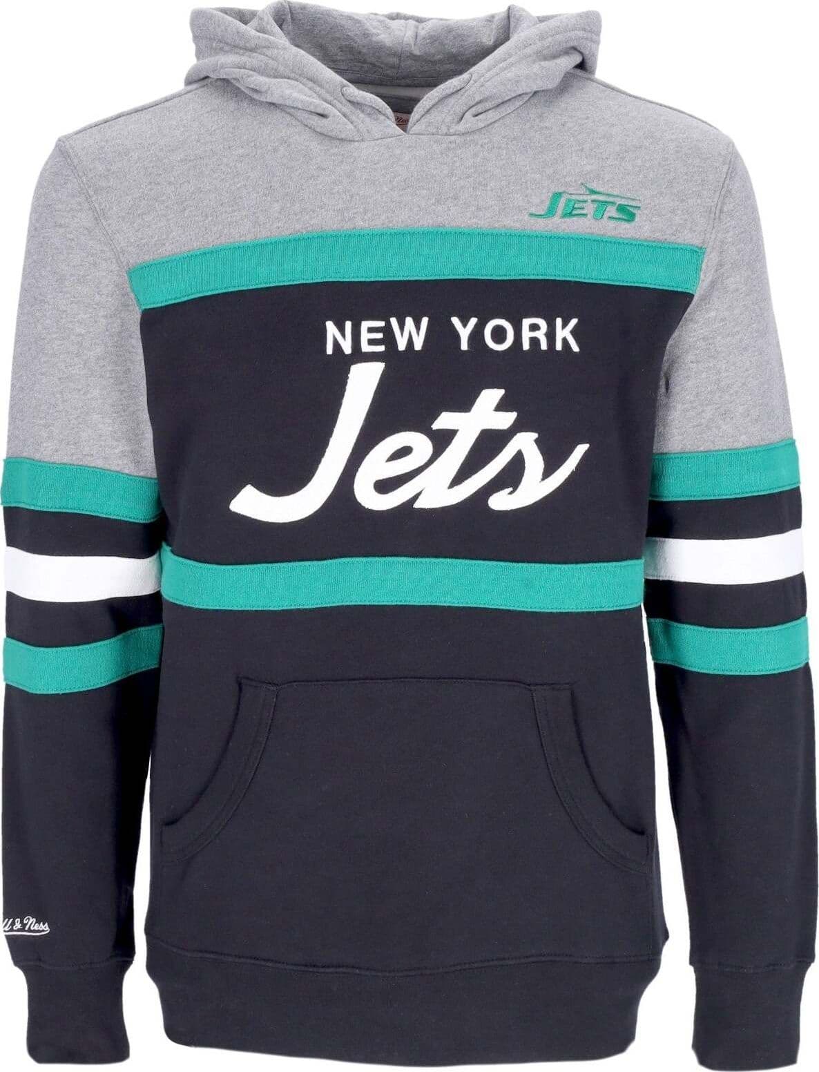 MITCHELL-&-NESS-Felpa-Cappuccio-Uomo-Nfl-Headcoach-Hoodie-Neyjet-Black-da-uomo