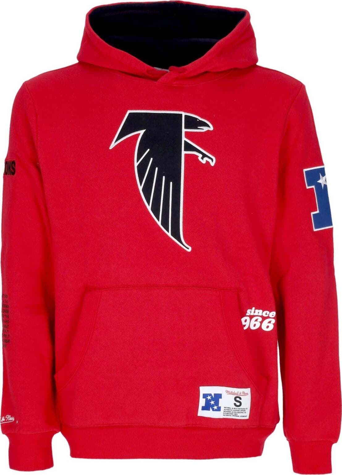 MITCHELL-&-NESS-Felpa-Cappuccio-Uomo-Nfl-Team-Origins-Fleece-Hoodie-Atlfal-Scarlet-da-uomo