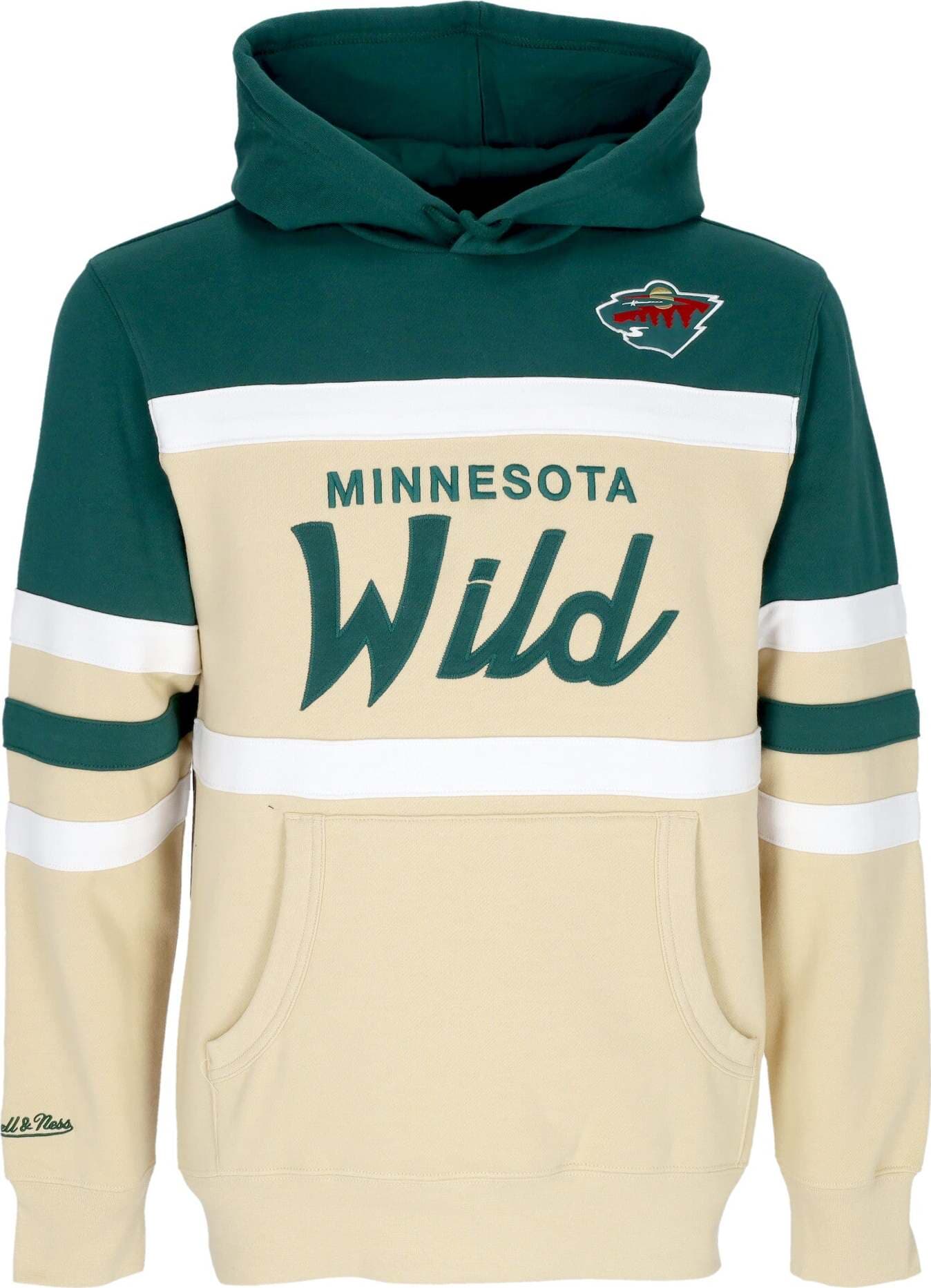 MITCHELL-&-NESS-Felpa-Cappuccio-Uomo-Nhl-Head-Coach-Hoodie-Minwil-Original-Team-Colors-da-uomo
