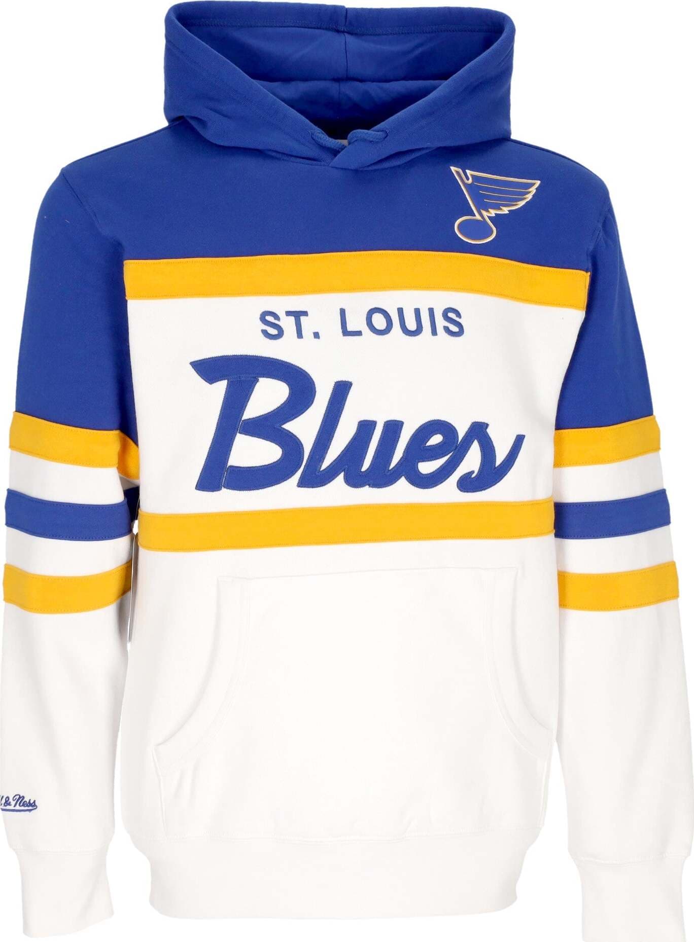MITCHELL-&-NESS-Felpa-Cappuccio-Uomo-Nhl-Head-Coach-Hoodie-Stlblu-Original-Team-Colors-da-uomo