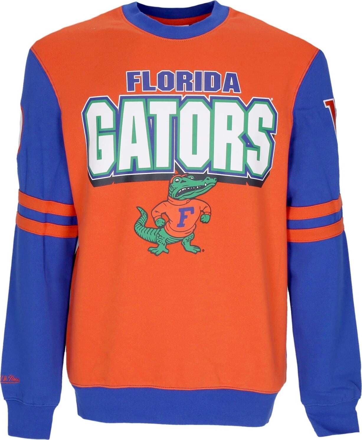 MITCHELL-&-NESS-Felpa-Girocollo-Uomo-Ncaa-All-Over-Crew-2.0-Flogat-Original-Team-Colors-da-uomo
