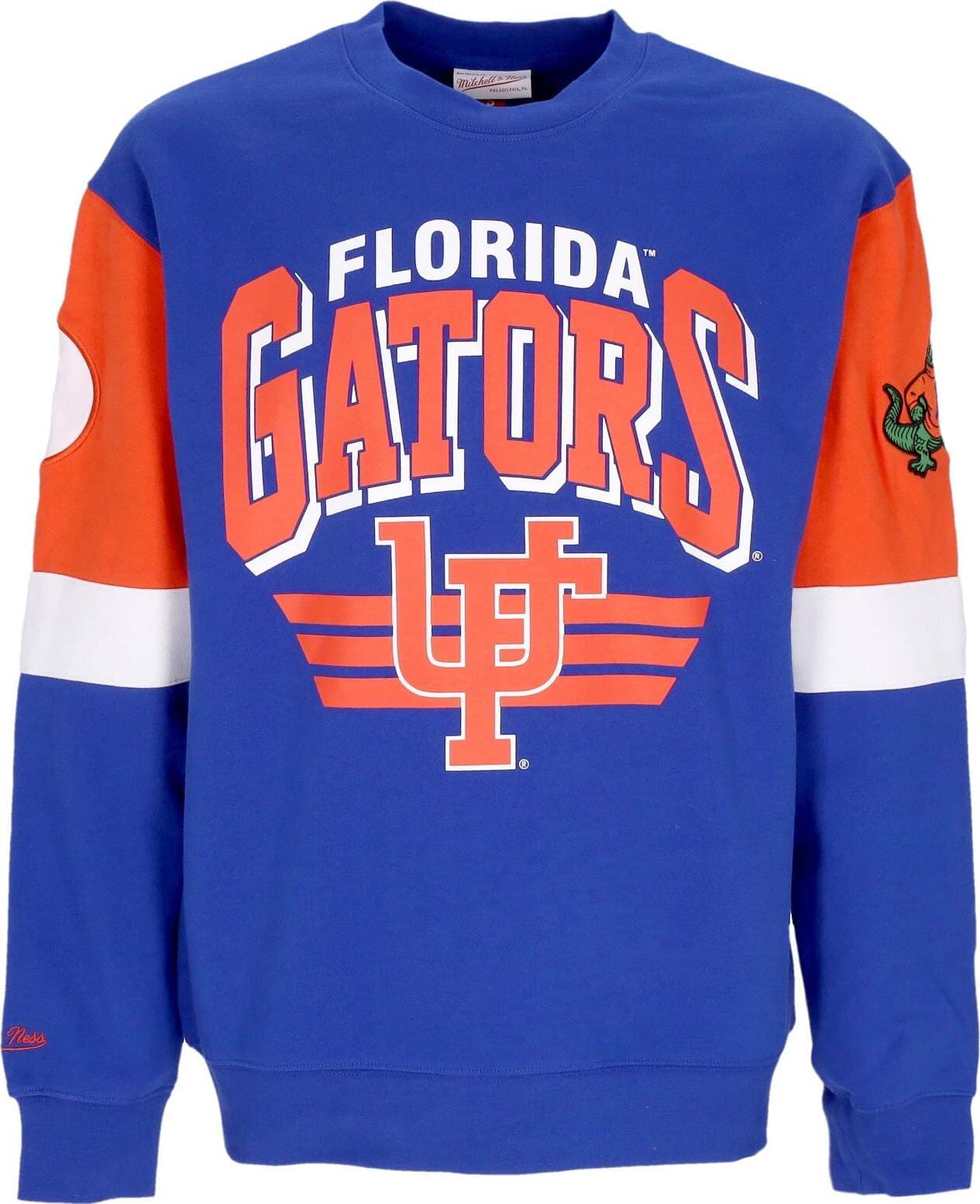 MITCHELL-&-NESS-Felpa-Girocollo-Uomo-Ncaa-All-Over-Crew-3.0-Flogat-Original-Team-Colors-da-uomo