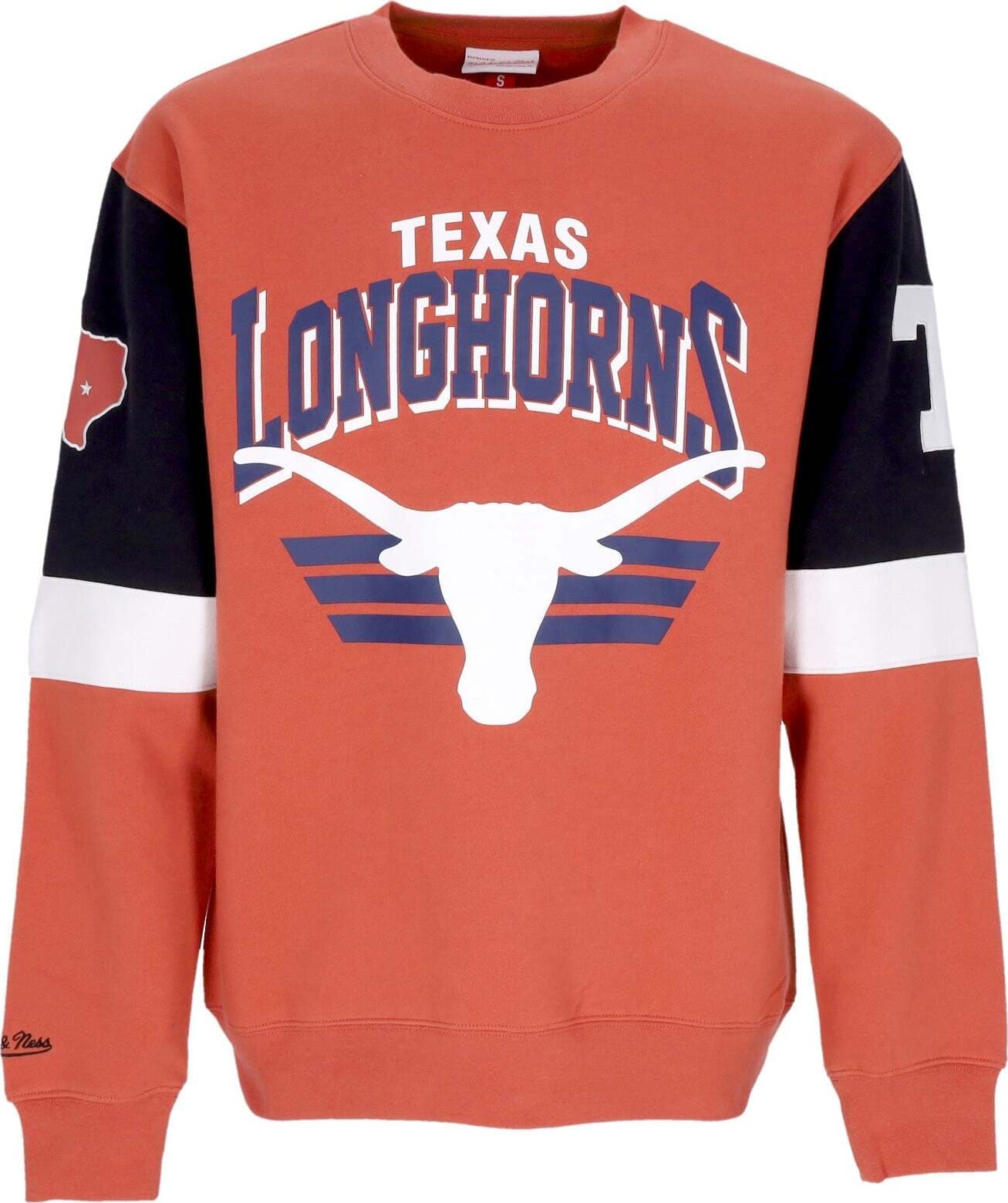 MITCHELL-&-NESS-Felpa-Girocollo-Uomo-Ncaa-All-Over-Crew-3.0-Texagg-Original-Team-Colors-da-uomo