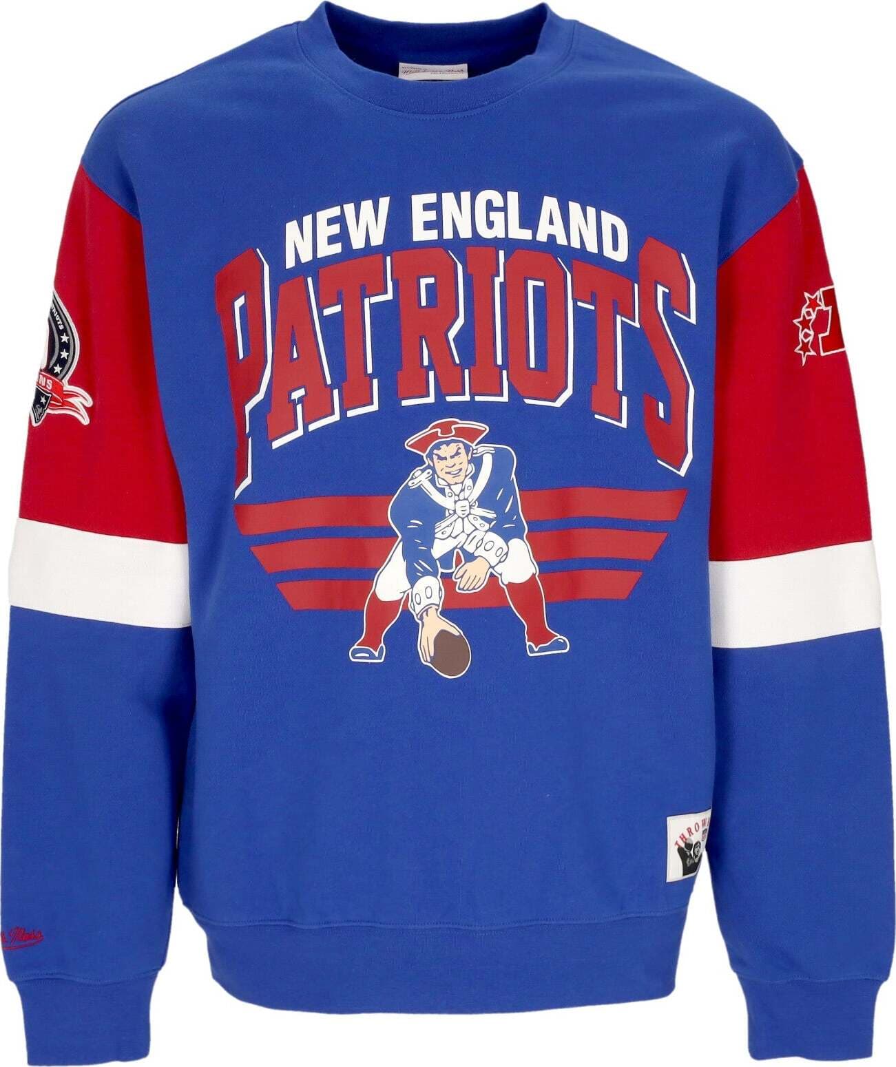 MITCHELL-&-NESS-Felpa-Girocollo-Uomo-Nfl-All-Over-Crew-3.0-Neepat-Original-Team-Colors-da-uomo