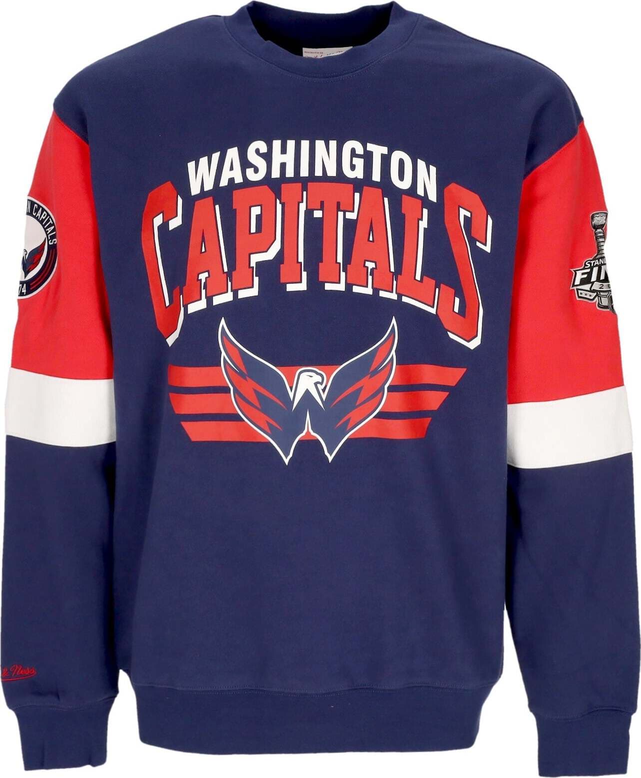 MITCHELL-&-NESS-Felpa-Girocollo-Uomo-Nhl-All-Over-Crew-3.0-Wascap-Original-Team-Colors-da-uomo
