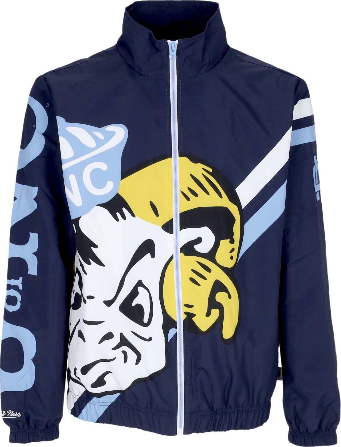 MITCHELL-&-NESS-Giacca-a-Vento-Uomo-Ncaa-Exploded-Logo-Warm-Up-Jacket-Unchee-Navy-da-uomo