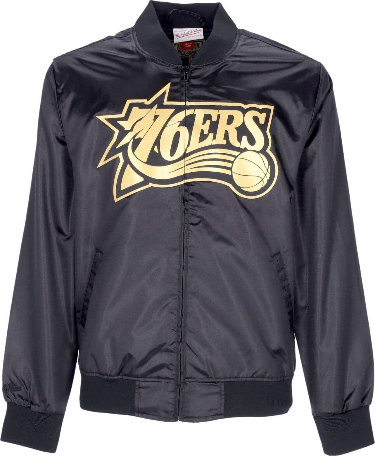 MITCHELL & NESS Giacchetta Uomo Nba Big Face 4.0 Satin Jacket Hardwood Classics Phi76e Black/original Team Colors
