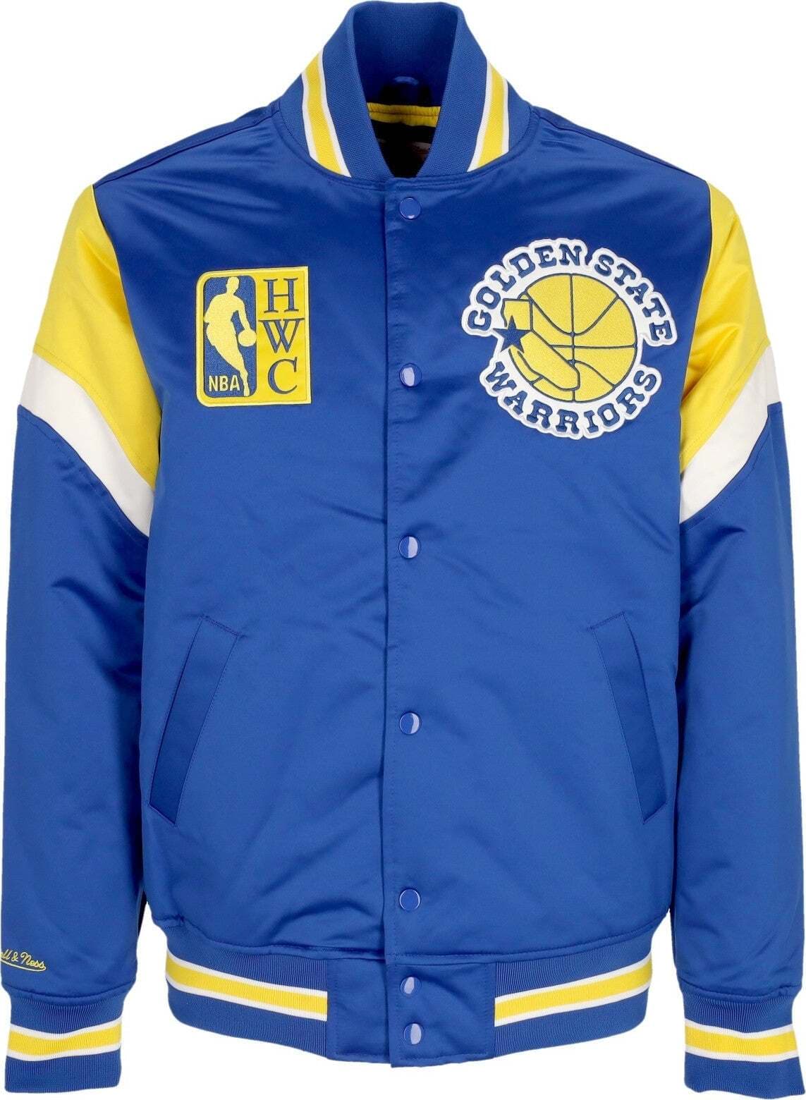 MITCHELL-&-NESS-Giubbotto-Bomber-Uomo-Nba-Heavyweight-Satin-Jacket-Golwar-Original-Team-Colors-da-uomo