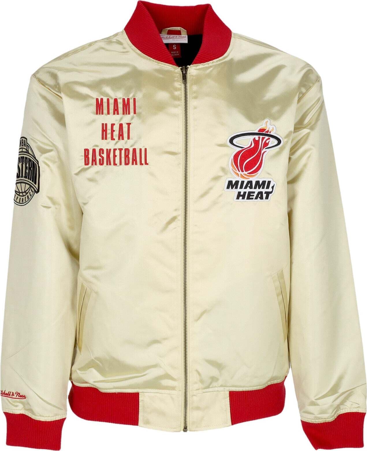 MITCHELL-&-NESS-Giubbotto-Bomber-Uomo-Nba-Team-Og-2.0-Lightweight-Satin-Jacket-Vintage-Logo-Miahea-Gold-da-uomo
