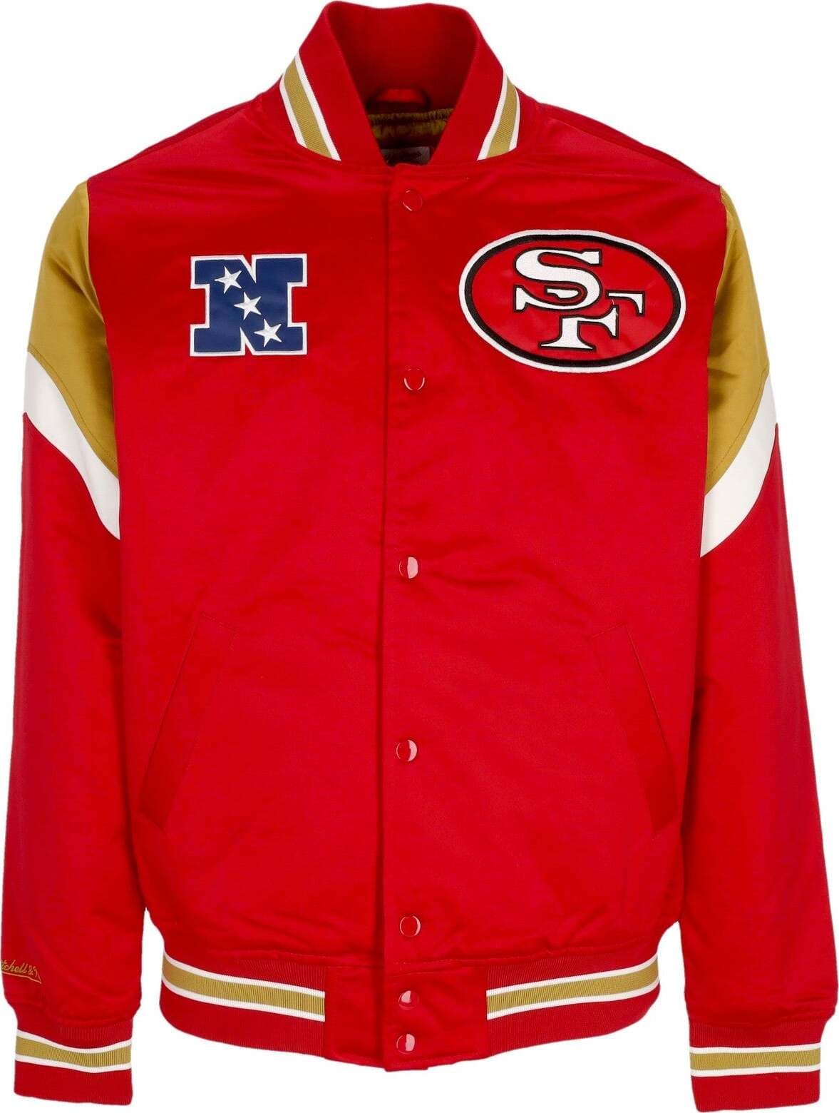 MITCHELL-&-NESS-Giubbotto-Bomber-Uomo-Nfl-Heavyweight-Satin-Jacket-Saf49e-Original-Team-Colors-da-uomo