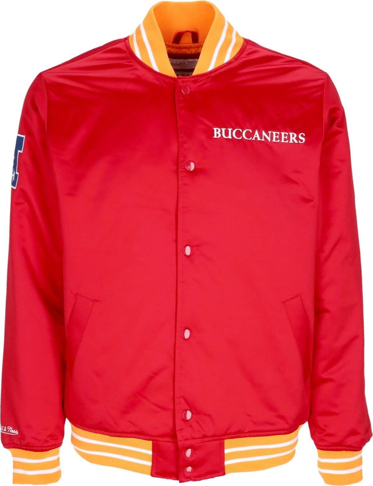 MITCHELL-&-NESS-Giubbotto-Bomber-Uomo-Nfl-Heavyweight-Satin-Jacket-Tambuc-Original-Team-Colors-da-uomo