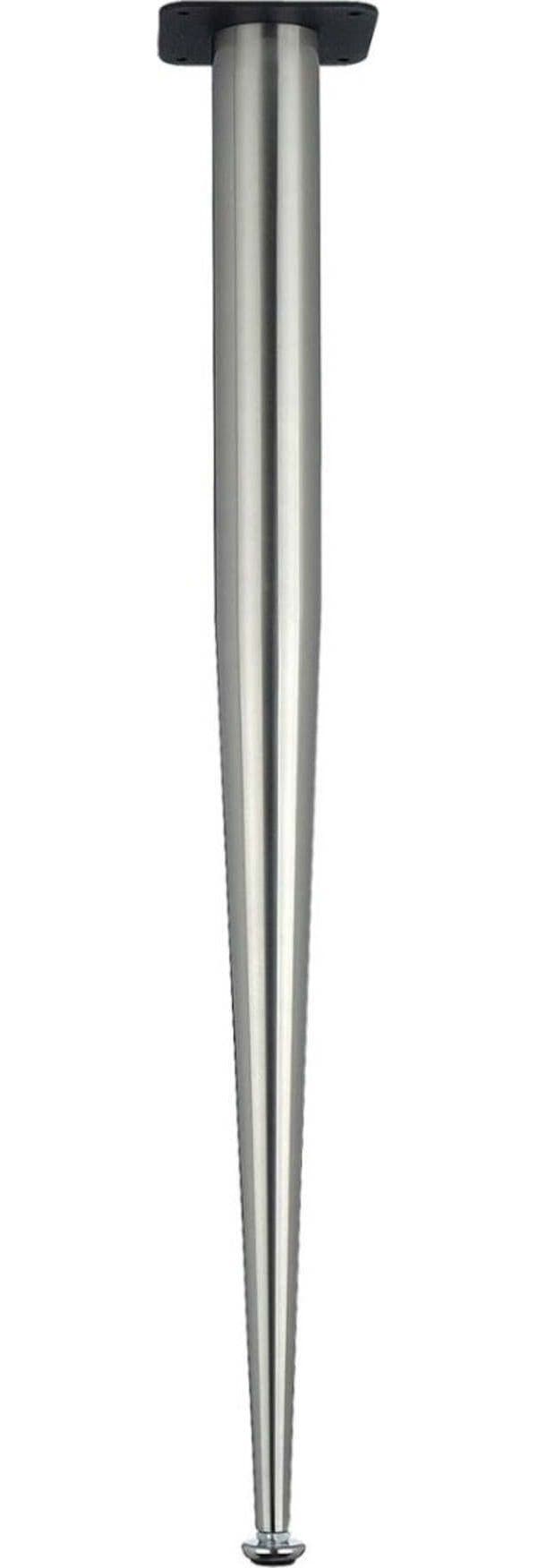 MOBILA---1-GAMBA-DA-TAVOLO-CONICA-CROMATA-h.710MM-Ø50MM---CON-PIASTRA-DI-FISSAGGIO