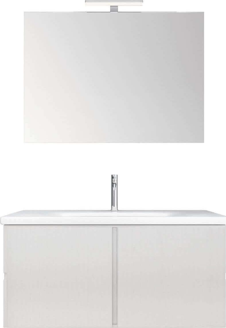 Mobile Bagno Bianco Sospeso 80cm Con Sportelli E Lavabo in Ceramica Bianca Design Moderno Set Mobiletto Bagno Specchio Incluso Casa e cucina/Bagno/Mobili da bagno/Mobiletti e armadietti/Mobili a muro Shopbagno.it - Roma, Commerciovirtuoso.it
