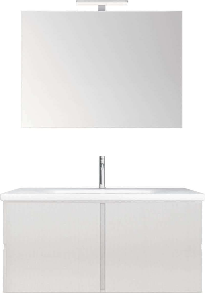 Mobile Bagno Bianco Sospeso 80cm Con Sportelli E Lavabo in Ceramica Bianca Design Moderno Set Mobiletto Bagno Specchio Incluso Casa e cucina/Bagno/Mobili da bagno/Mobiletti e armadietti/Mobili a muro Shopbagno.it - Roma, Commerciovirtuoso.it