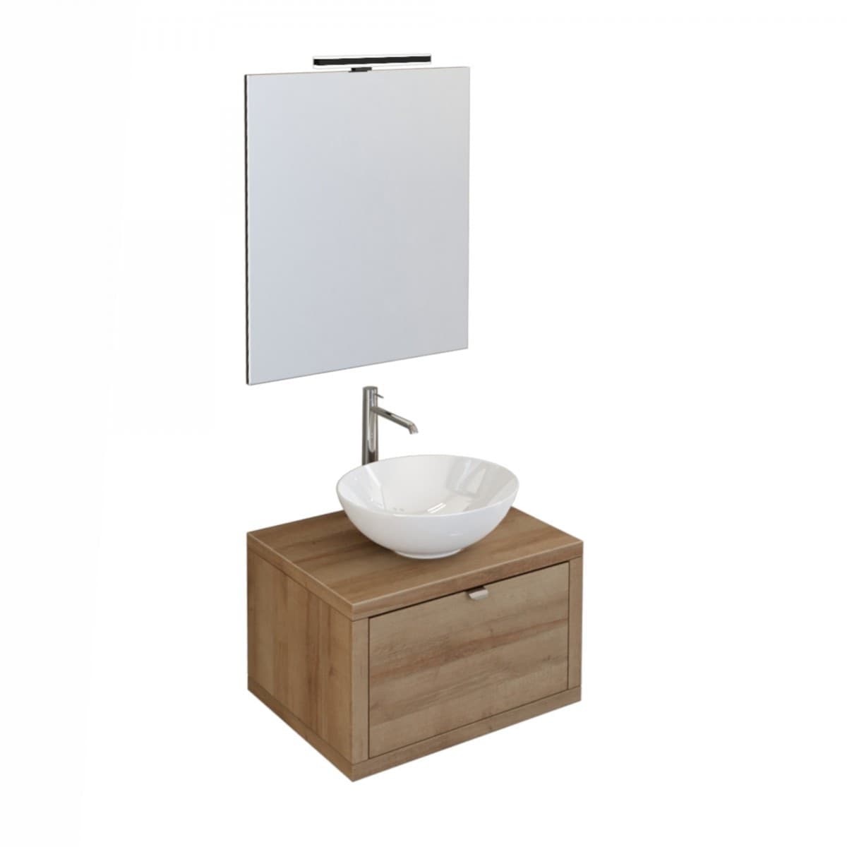 Mobile-da-Bagno-sospeso-Rovere-con-cassetto,-specchio-e-luce-Domus