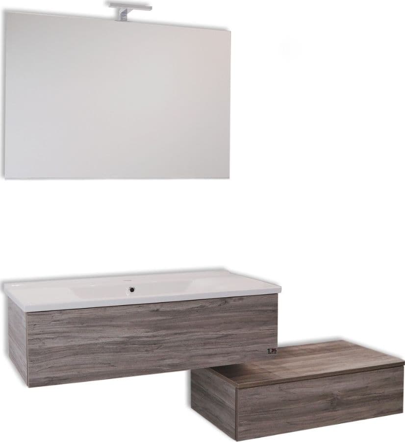 Mobile da bagno sospeso Wonder Cenere con lavabo specchio MADE IN ITALY Casa e cucina/Bagno/Mobili da bagno/Mobiletti e armadietti/Mobili a muro Ogomondo - Martina Franca, Commerciovirtuoso.it