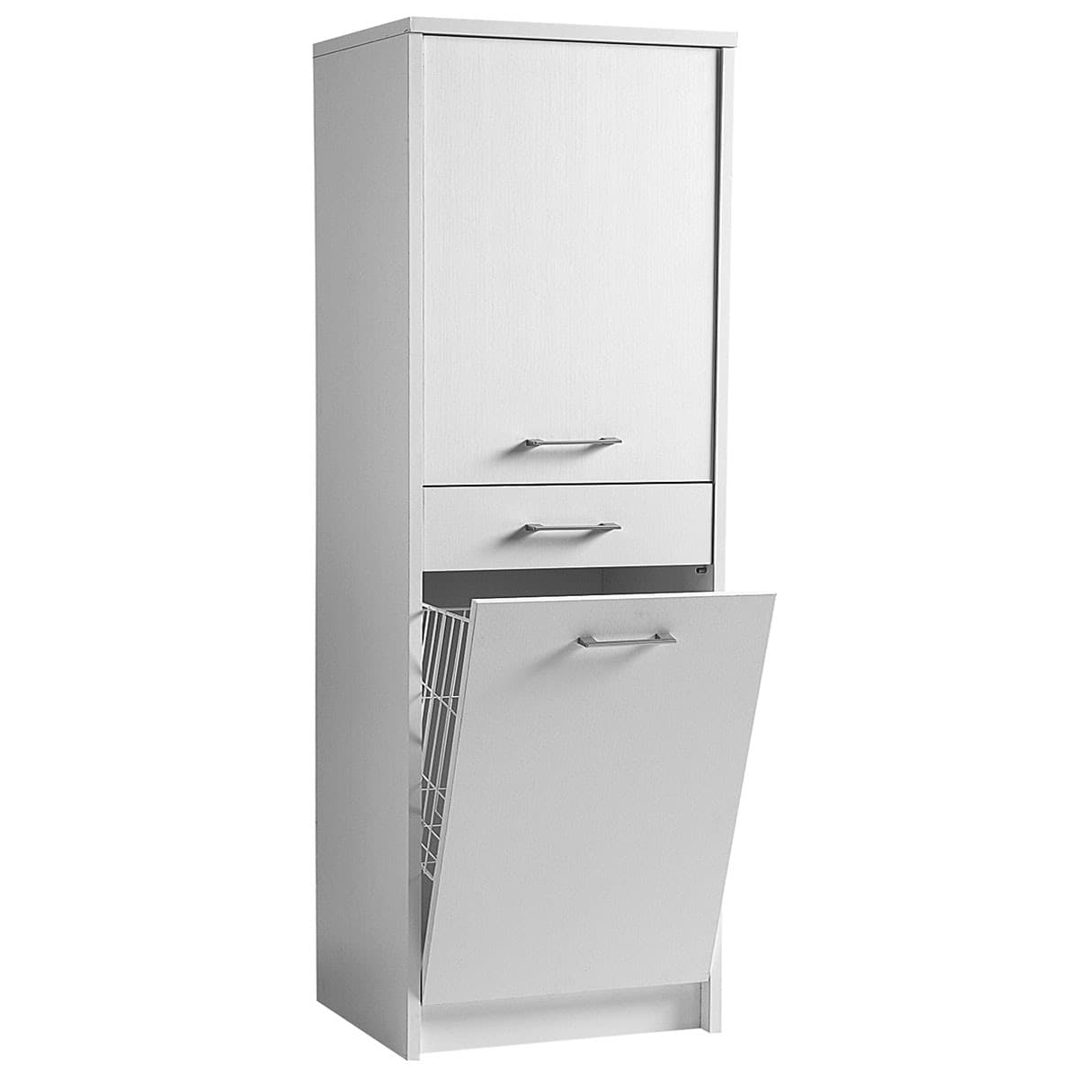 Mobile-Domestica-Colavene-Con-Cassetto-e-Cestello-45x38x172-Bianco-Apertura-a-Sinistra