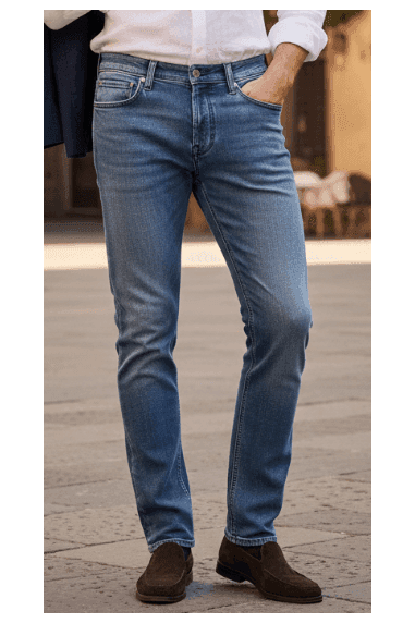 Jeans Uomo Jacob Cohen PW688 - 5 Tasche Denim Slavato Comfort in Jeans Couture - Sestu, commercioVirtuoso.it