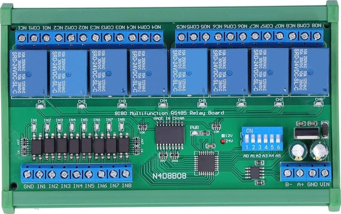 Modulo Scheda Relè 24 V DIN35 Modbus RTU N4D8B08-R 8 Ingressi 8 Uscite – NUOVO SENZA CONFEZIONE in Relè monitoraggio tensione 85cento.it - Potenza, commercioVirtuoso.it
