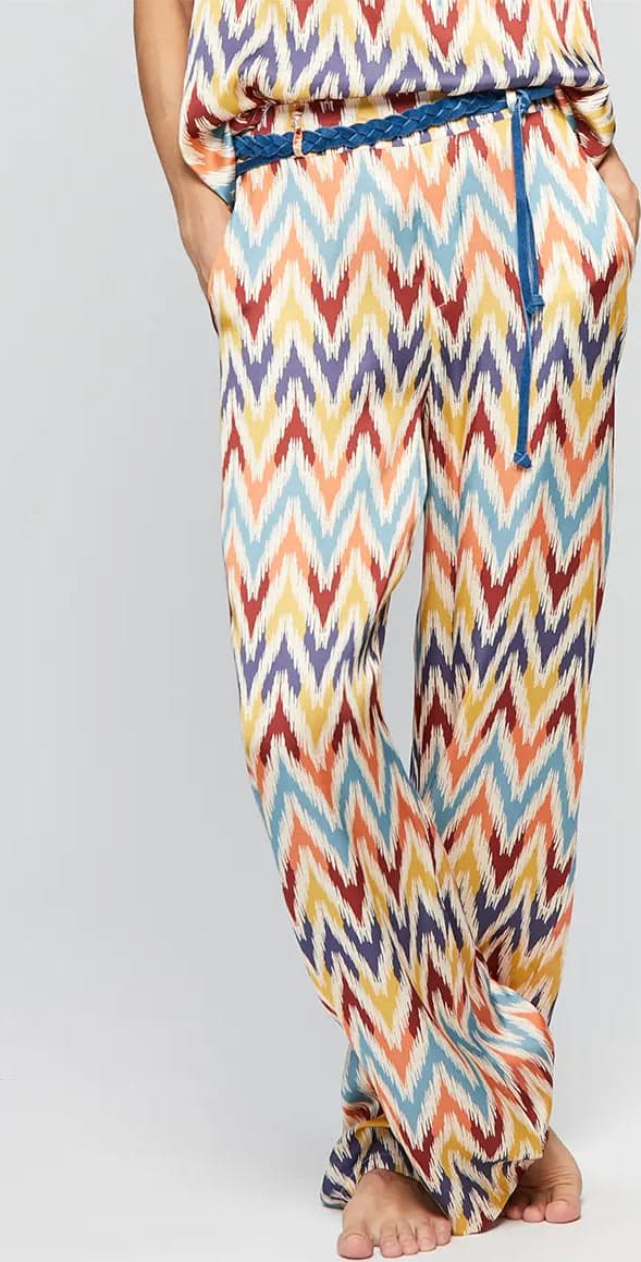 MOKI-B | Pantalone palazzo chevron Moda/Donna/Abbigliamento/Pantaloni You Store - Messina, Commerciovirtuoso.it
