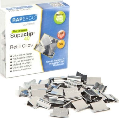 Molle di ricambio per Supaclip 40 - acciaio - Rapesco - conf. 50 pezzi Cancelleria e prodotti per ufficio/Archivio ufficio e accessori per scrivania/Nastri colle elastici e graffette/Graffette molle fermacarte e anelli Eurocartuccia - Pavullo, Commerciovirtuoso.it