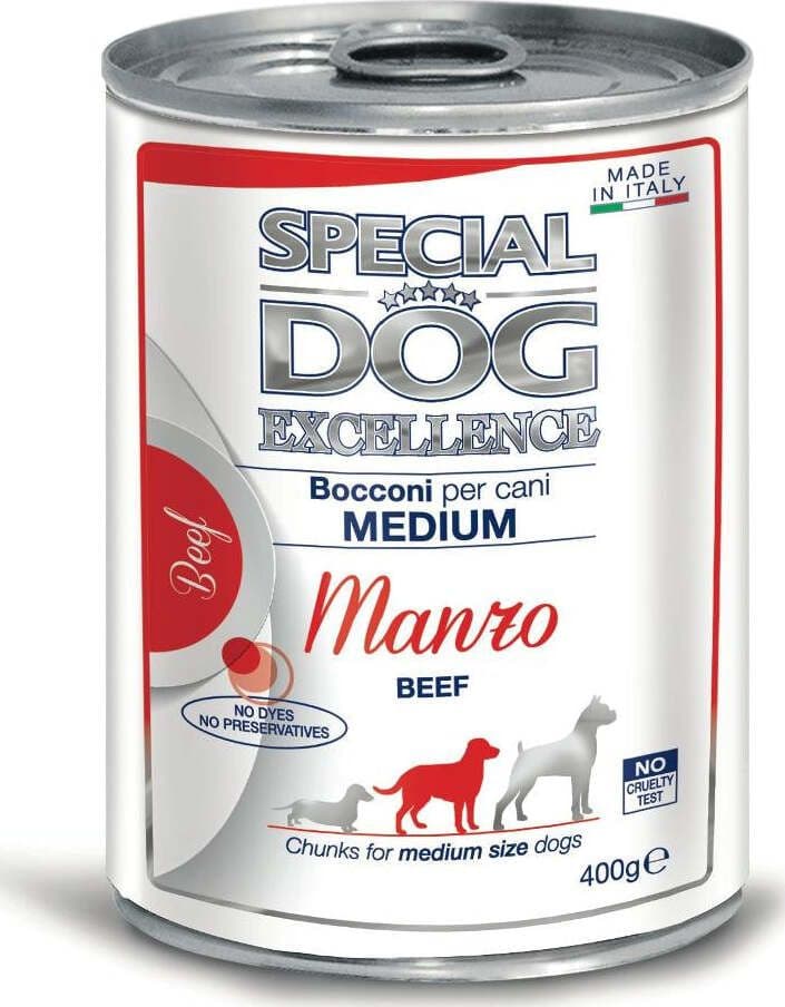 MONGE-Alimento-bocconi-cani-adulti-SPECIAL-DOG-EXCELLENCE-manzo-Lattina-400-gr