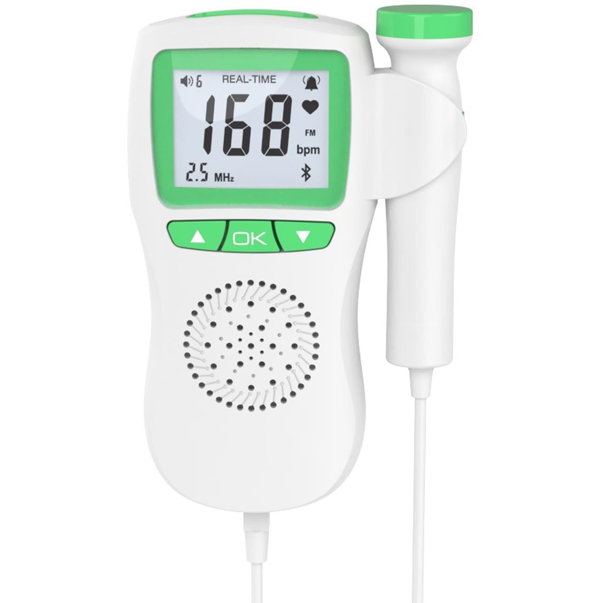 MONITOR CARDIACO MOVIMENTO FETALE DOPPLER GRAVIDANZA TASCABILE Q-C022 A BATTERIA