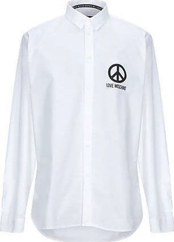 Moschino Camicia Uomo Bianca Logo Love Moschino 100% Cotone Fashion Uomo Tinta Unita Collo Classico. Moda/Uomo/Abbigliamento/T-shirt polo e camicie/Camicie classiche Euforia - Bronte, Commerciovirtuoso.it