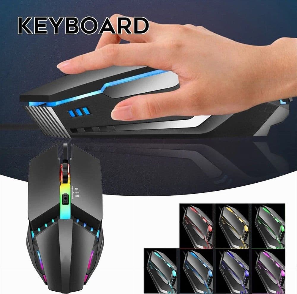 MOUSE DA GIOCO CABLATO ERGONOMICO 800/1200/1600 DPI CON RETROILLUMINAZIONE DJA88 in Mouse da gioco Trade Shop italia - Napoli, commercioVirtuoso.it