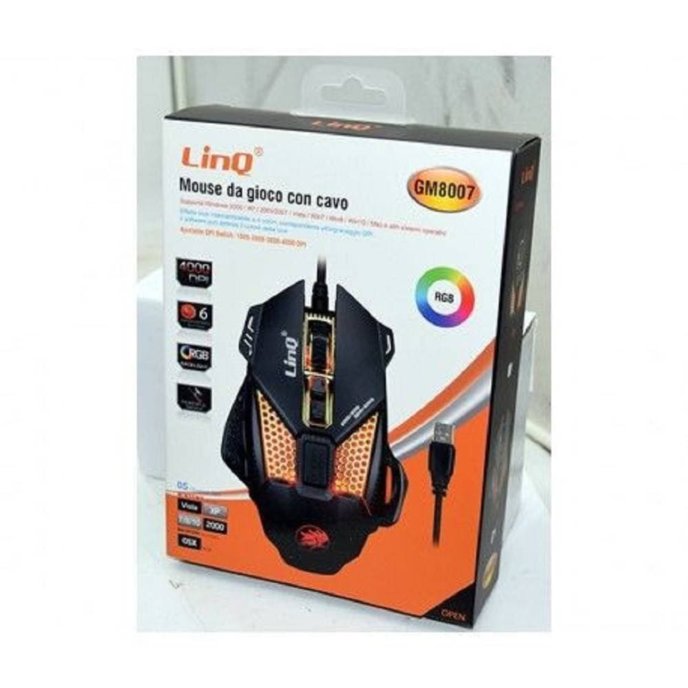Mouse Gaming Da Gioco Con Filo Usb 2.0 Dpi Regolabile 4000 Dpi Luci Rgb Gm8007 Elettronica/Informatica/Accessori/Tastiere Mouse e periferiche di input/Mouse Trade Shop italia - Napoli, Commerciovirtuoso.it