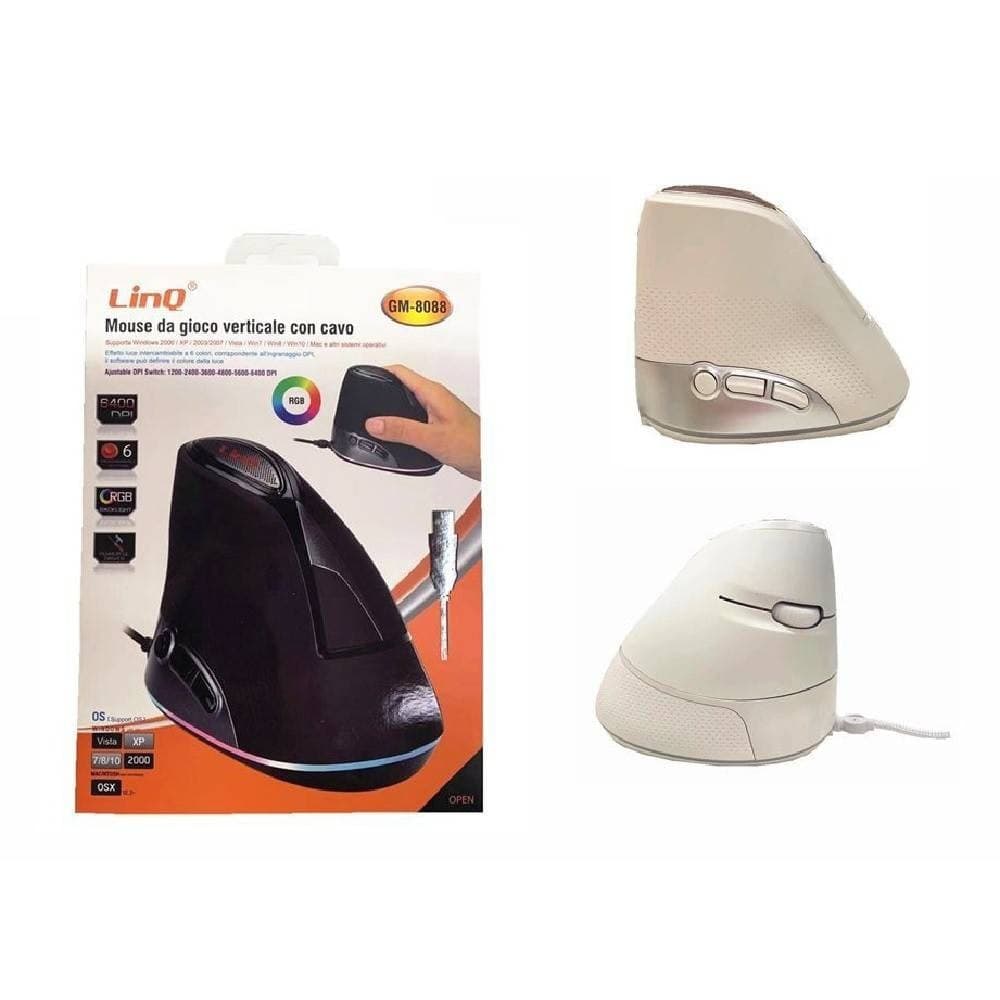 Mouse Gaming Da Gioco Verticale Con Cavo Usb Luce Rgb 6400dpi Computer Pc Gm-8088 Elettronica/Informatica/Accessori/Tastiere Mouse e periferiche di input/Mouse Trade Shop italia - Napoli, Commerciovirtuoso.it