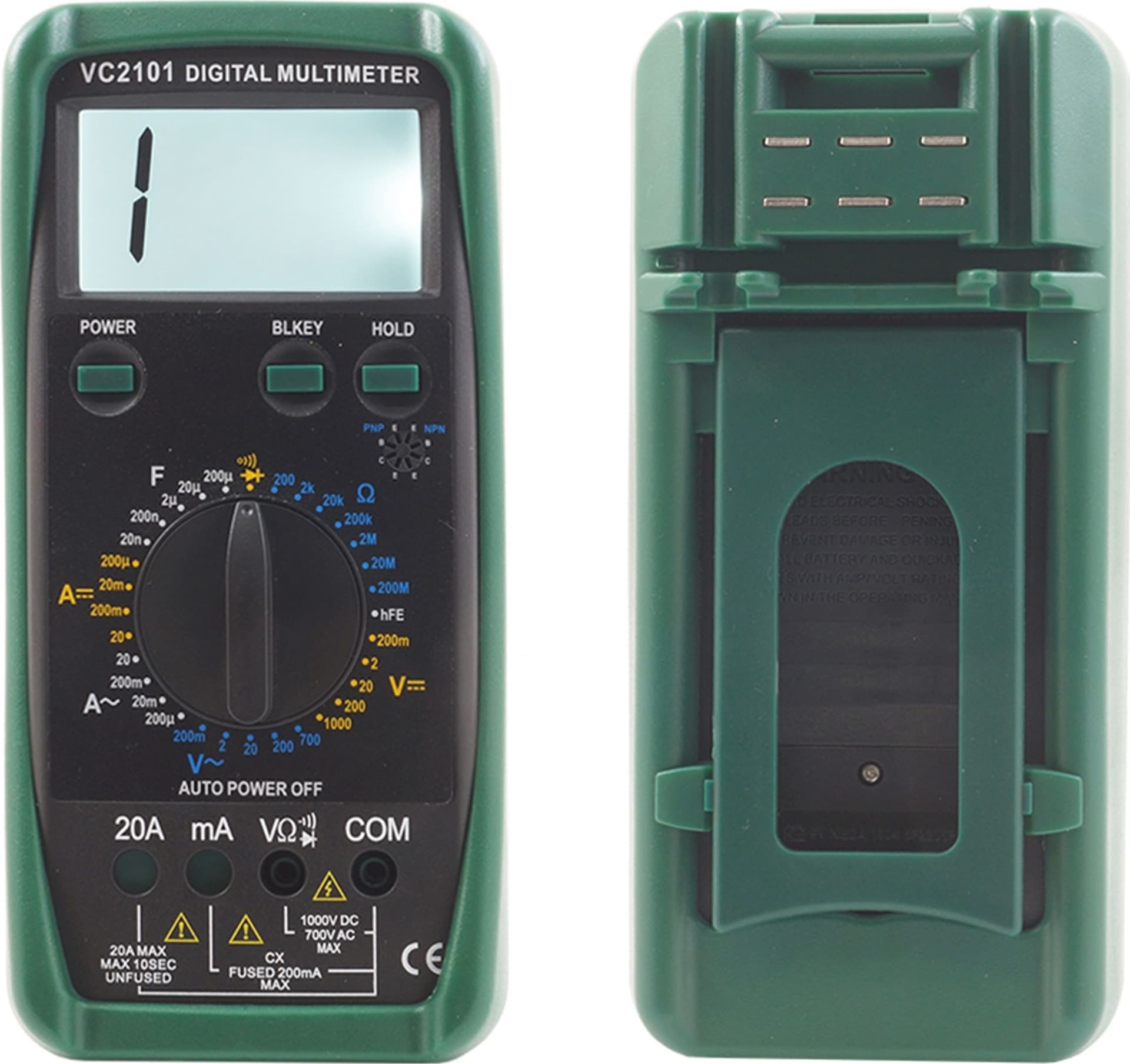 Multimetro Digitale Tester Professionale Volt Ampere Voltmetro 20a Lcd Vc2101 Fai da te/Materiale elettrico/Attrezzi e tester/Multimetri Trade Shop italia - Napoli, Commerciovirtuoso.it